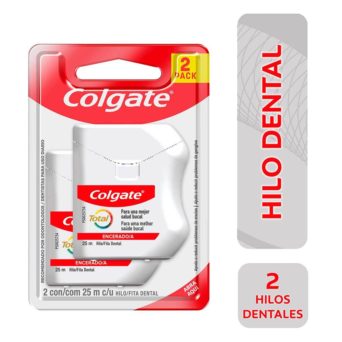 Hilo Dental Colgate Total x 25 m Blister x 2 Uds + 12.5 m Gratis.