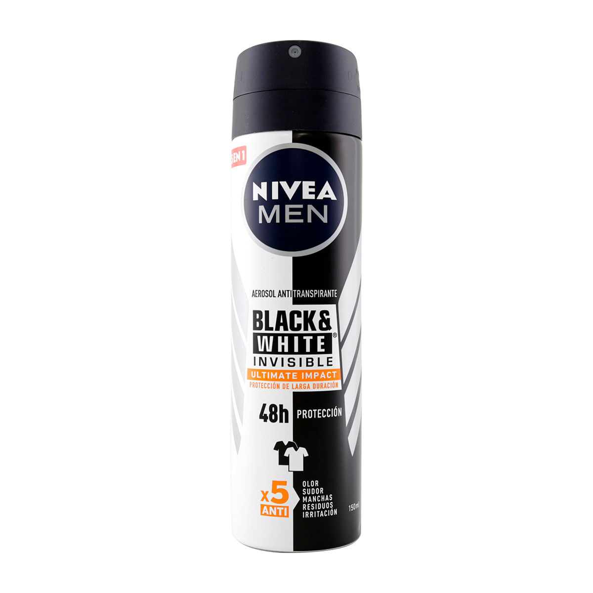 Antitranspirante Nivea Men Invisible Black & White Ultimate Impact Aerosol x 150 mL
