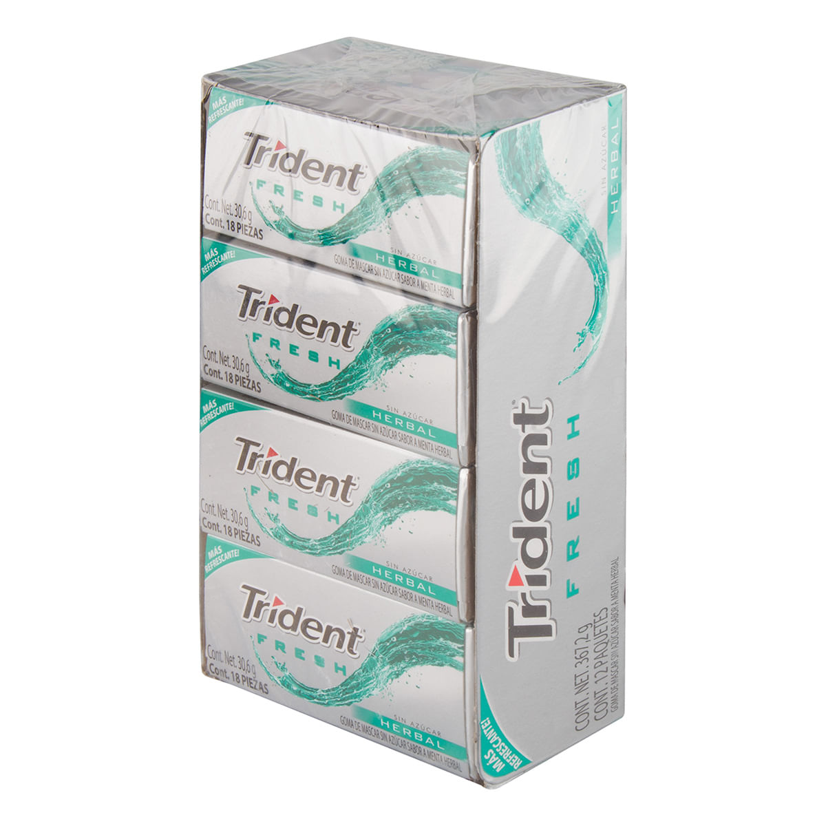 Goma de Mascar Trident Fresh Menta Herbal Caja x 12 Uds