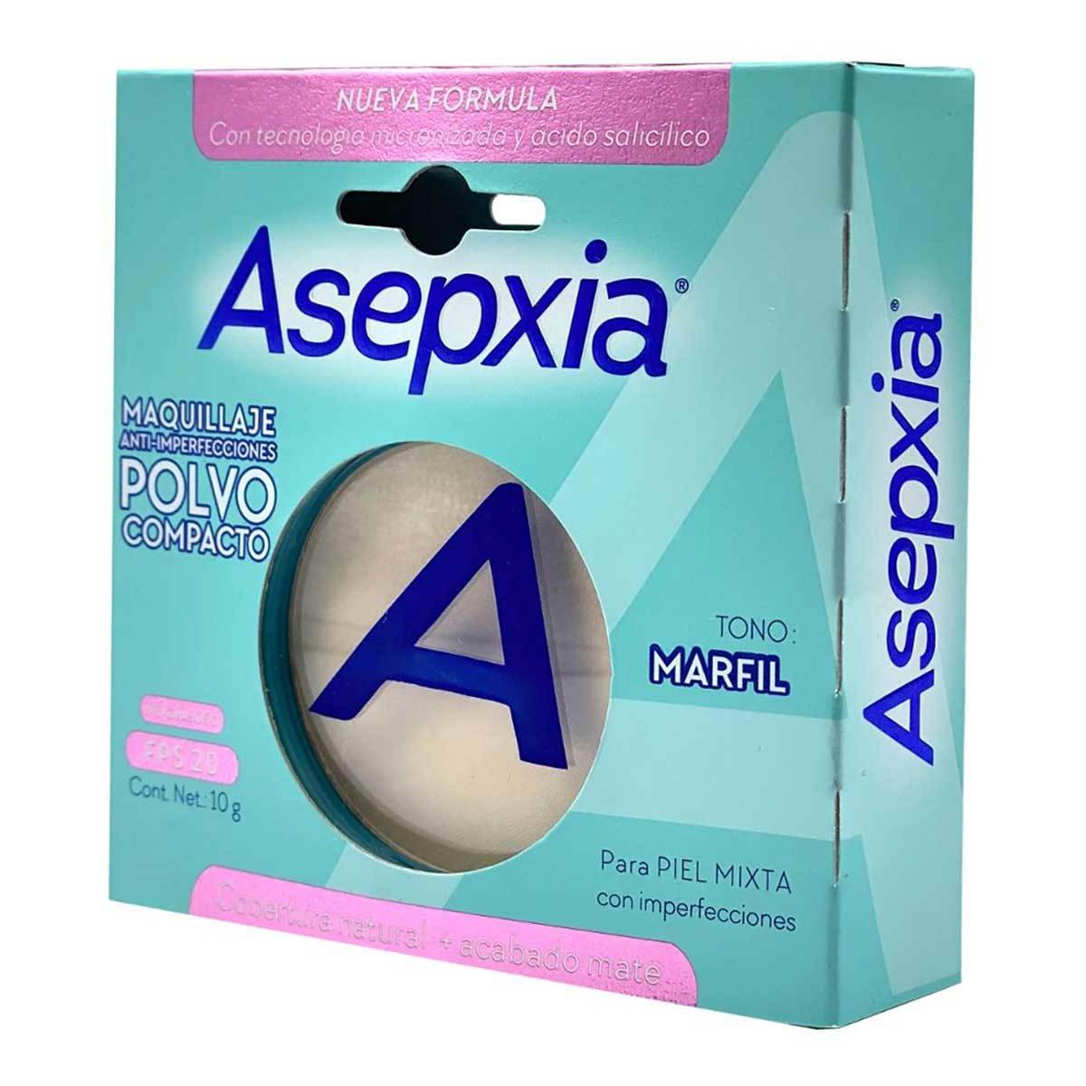 Polvo Compacto Asepxia BB Claro Mate FPS 15 Frasco x 10 g.