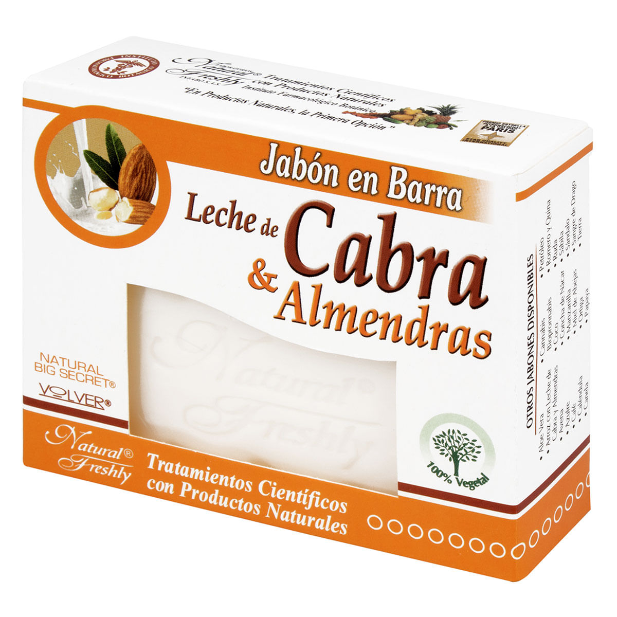 Jabón Natural Freshly Leche de Cabra & Almendras Barra x 90 g.