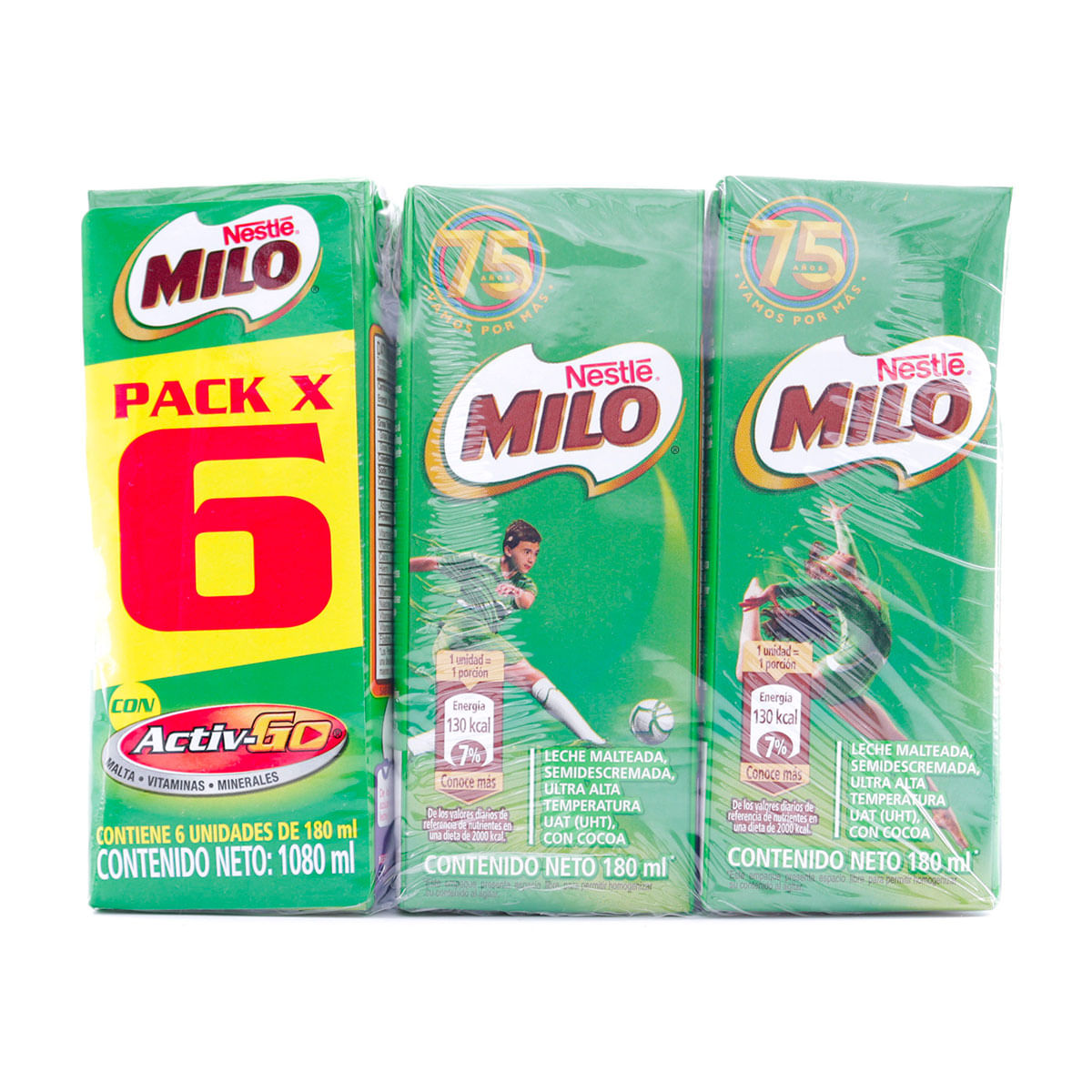 Leche Malteada Milo Nestlé Activ-Go Caja x 180 mL Pack x 6 Uds