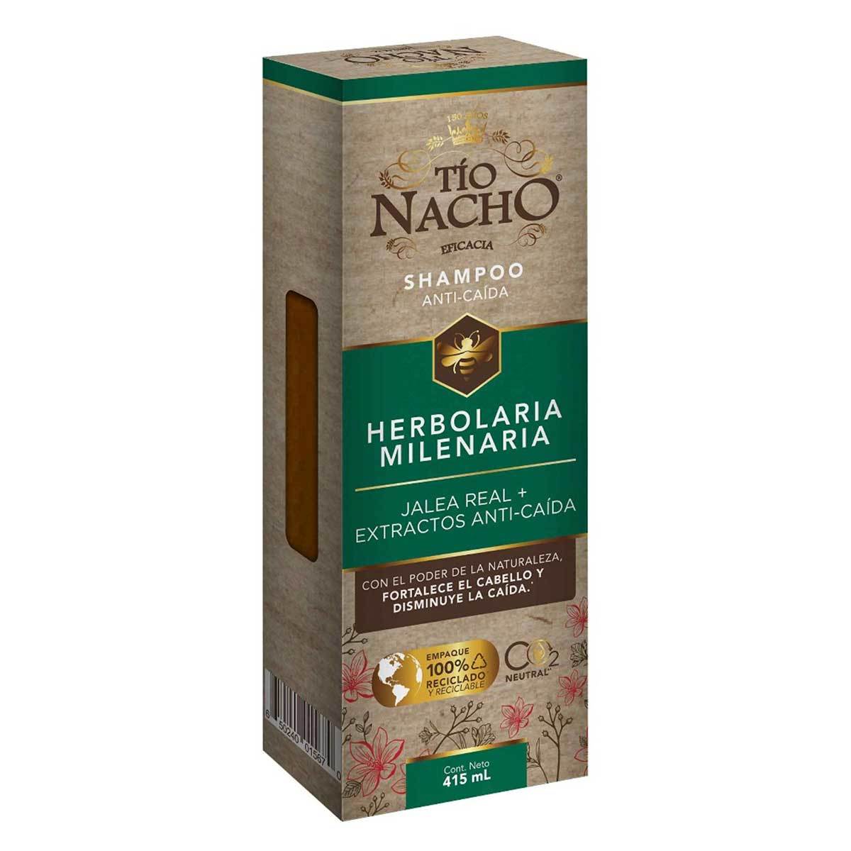 Shampoo Tío Nacho Jalea Real y Herbolaria Milenaria Anti Caída Frasco x 415 mL.
