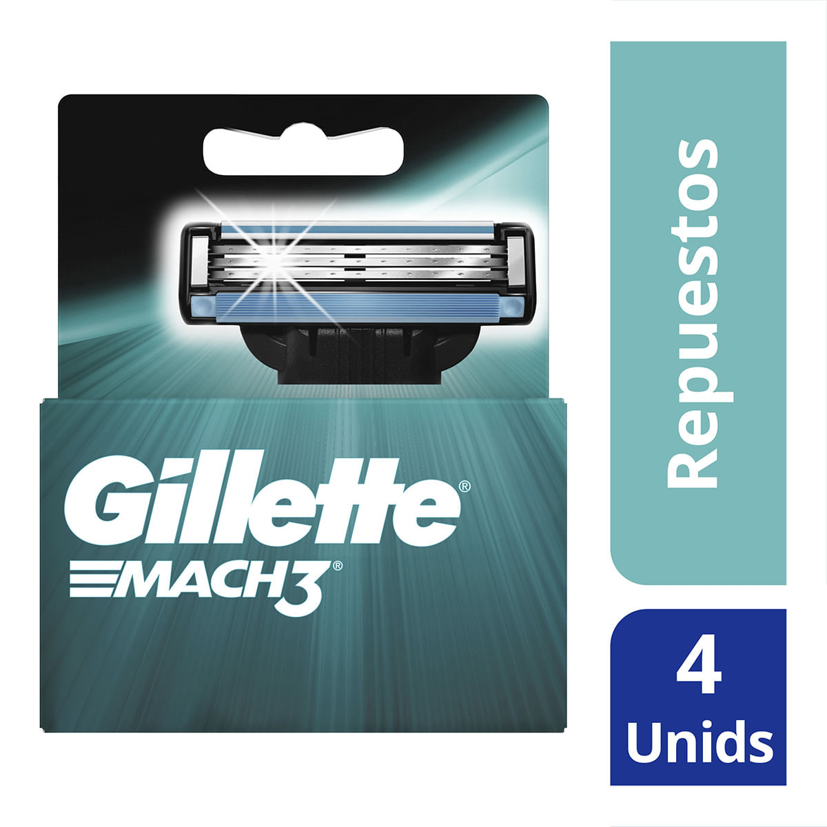 Cartuchos para Afeitar Gillette Mach 3 Caja x 4 Uds.