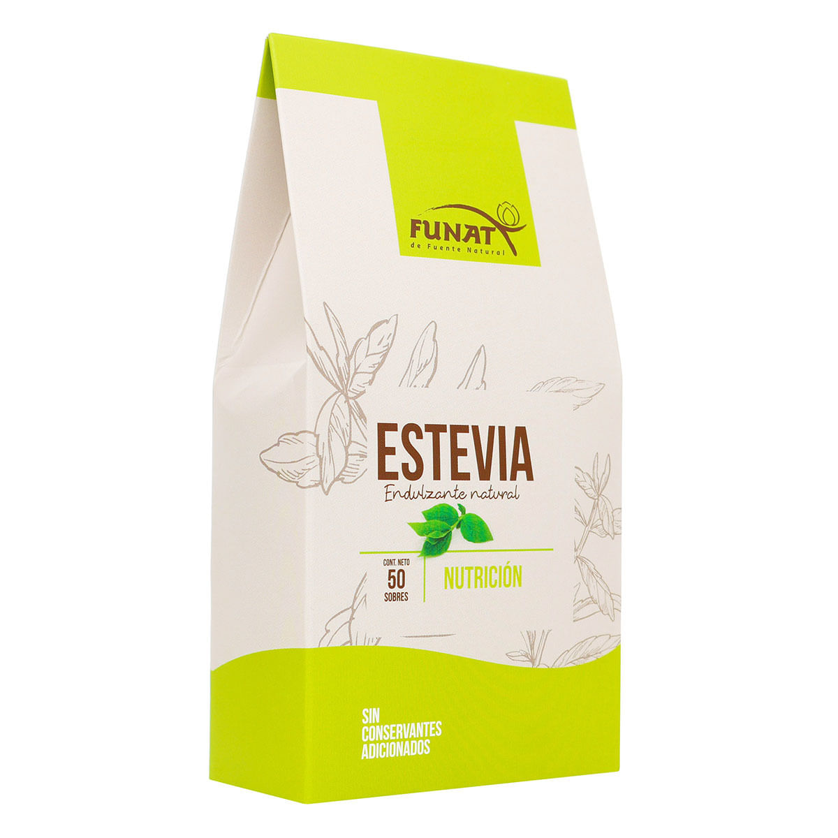 Endulzante Natural Estevia Funat Doypack x 50 Sobres.