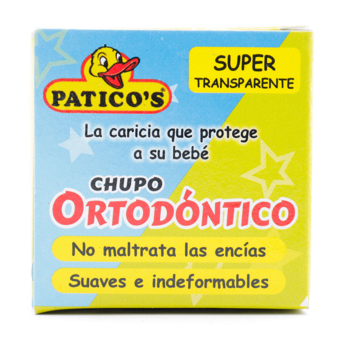 Chupo Ortodóntico Paticos Silicona Transparente Caja x 1 Ud