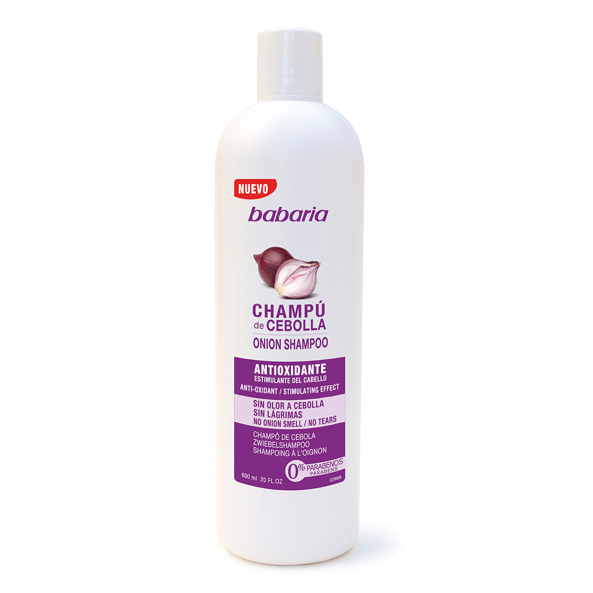 Champú Babaria Cebolla Antioxidante Frasco X 600 Ml.
