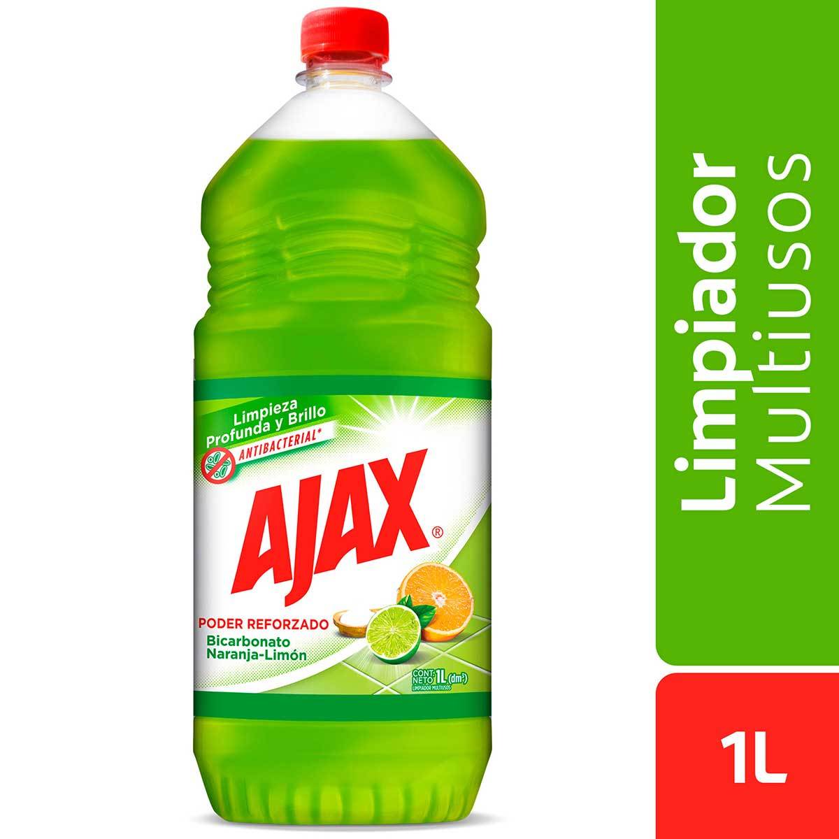 Limpiador Multiusos Ajax Bicarbonato con Naranja-Limón Frasco x 1 L.