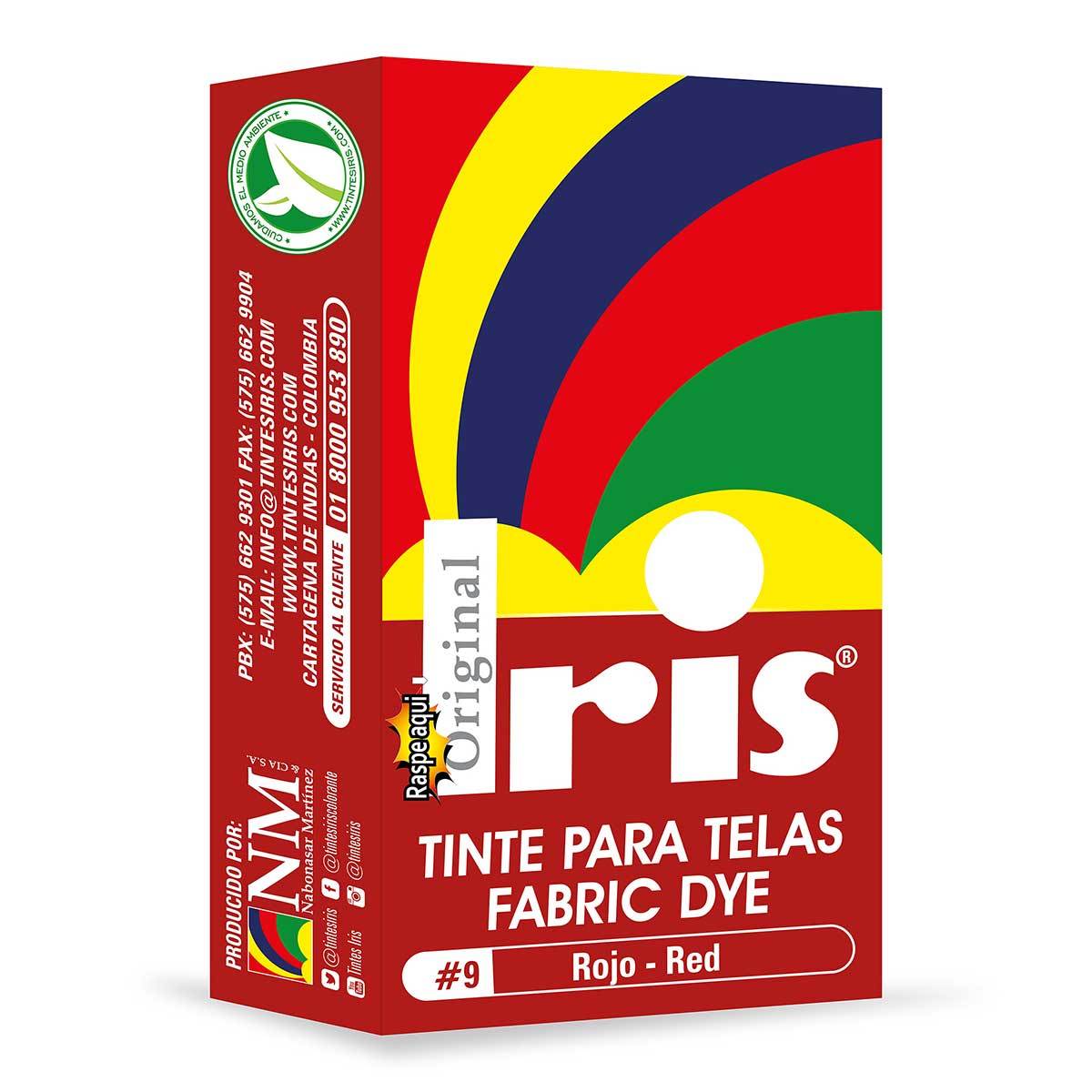 Tinte para Telas Iris N-9 Rojo Caja x 9 g.