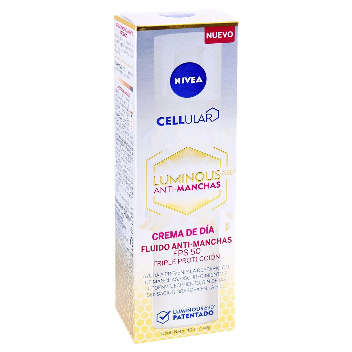 Crema Nivea Cellular Luminous Anti-Manchas Fluido FPS 50 Frasco x 40 g.