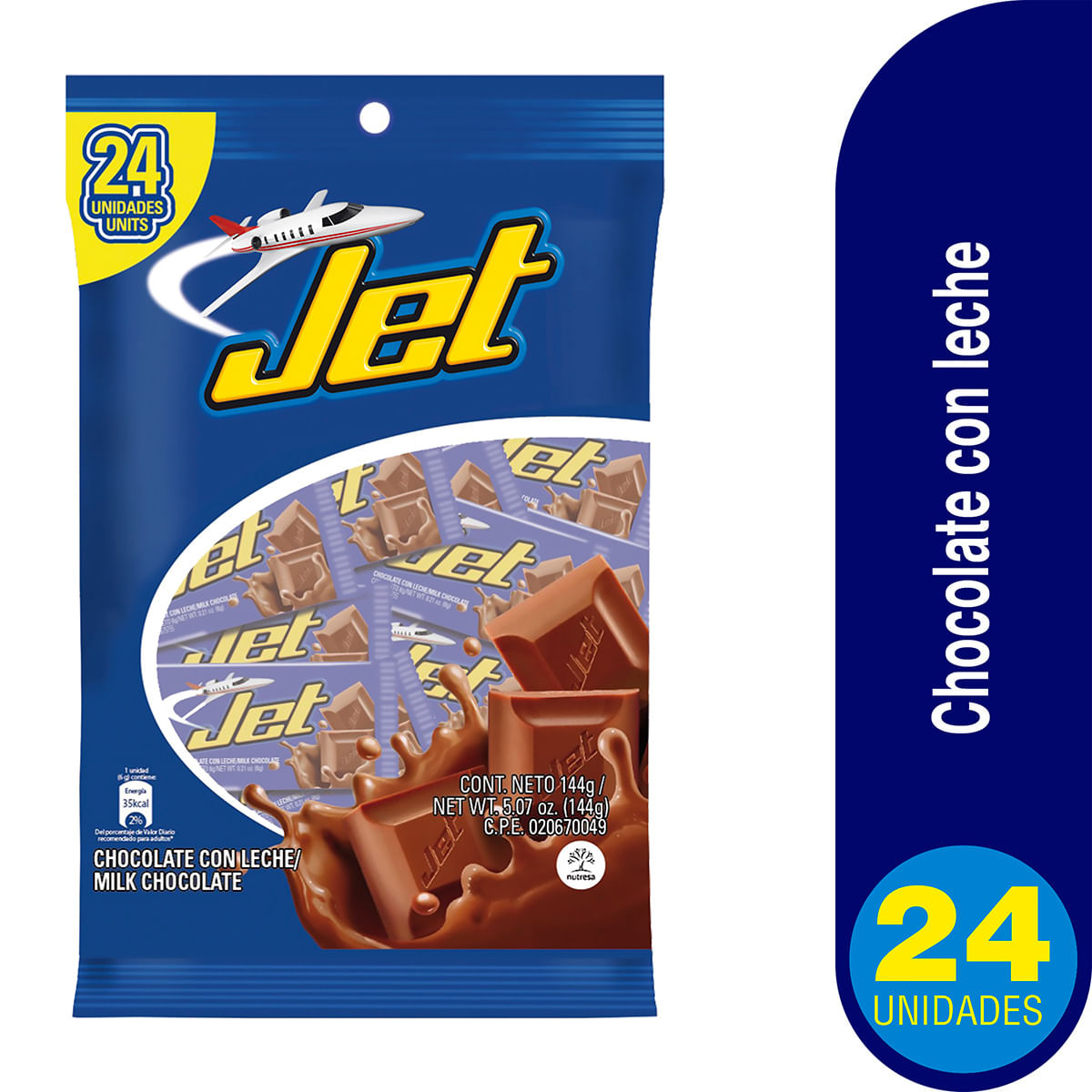 Chocolatina Jet Paquete x 144 g x 24 Uds