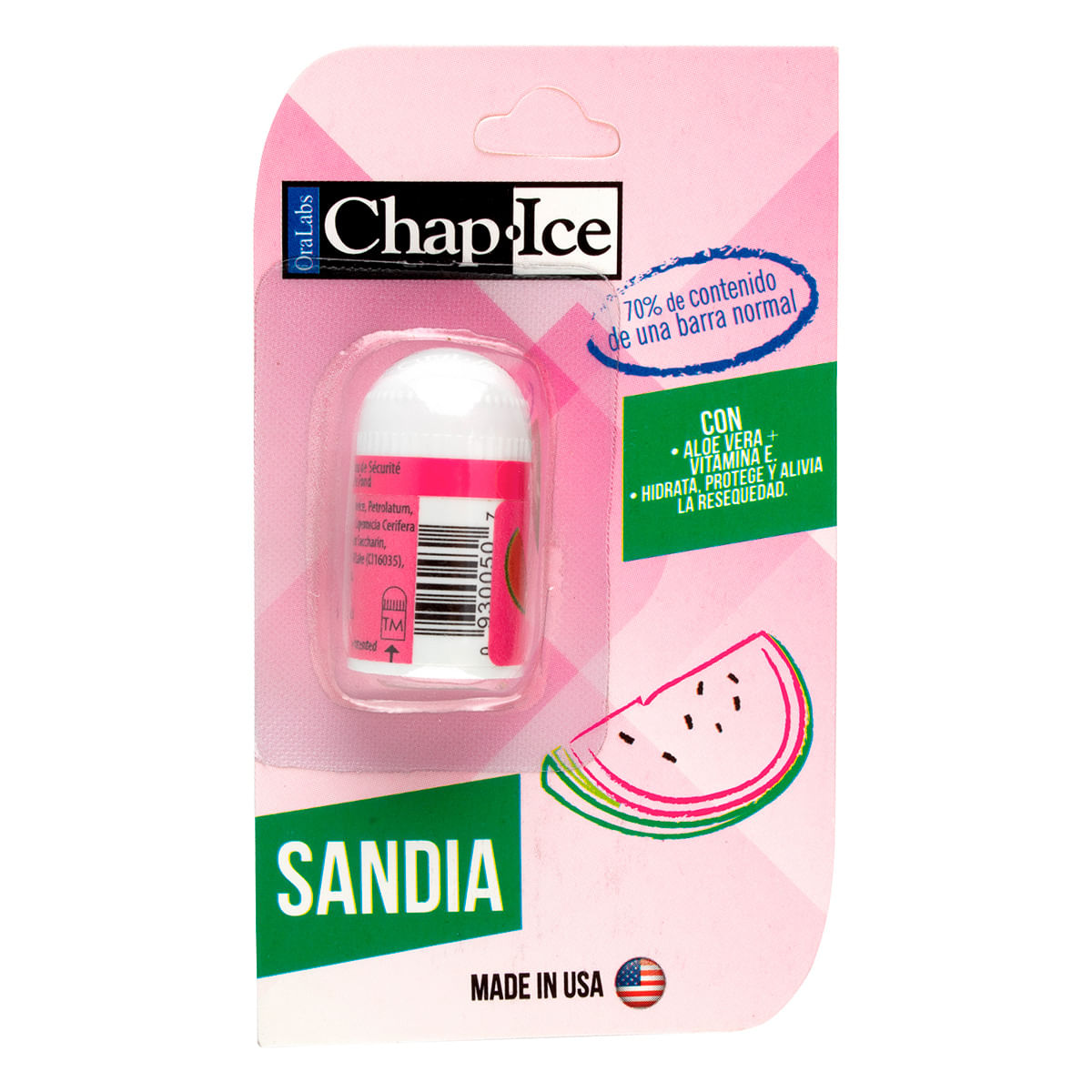 Protector Labial Mini Chap Ice Sandia Blister x 1 Ud.