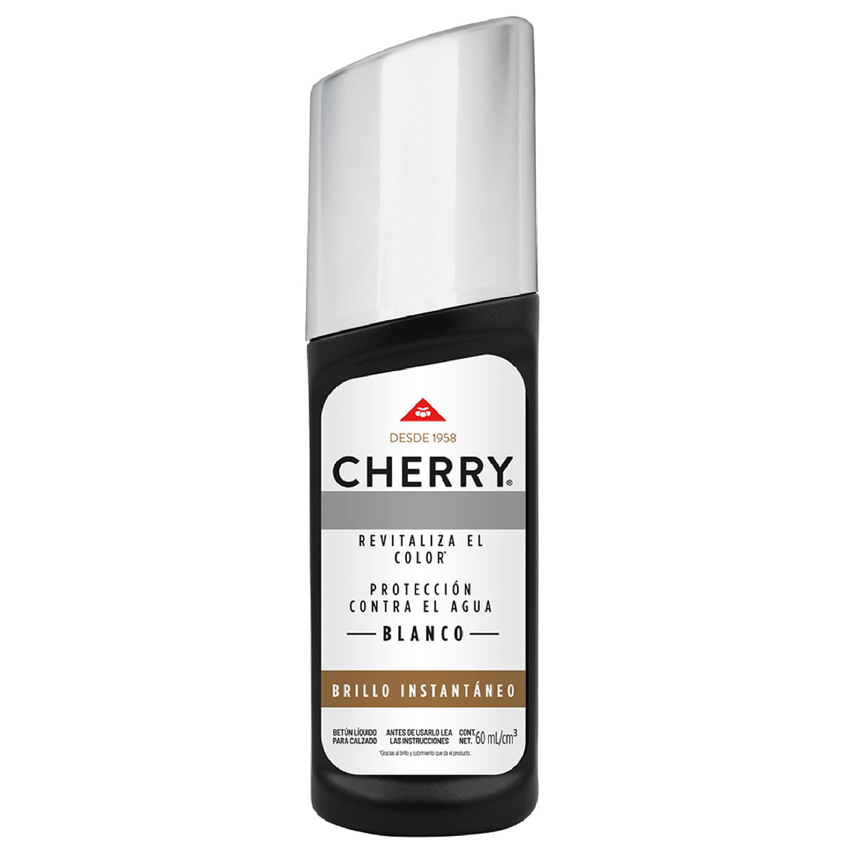 Betún Líquido Cherry Brillo Instantáneo Blanco Frasco x 60 mL