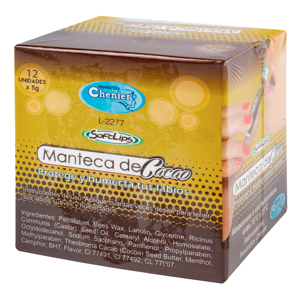 Protector Labial Chenier Manteca de Cacao x 5 g Caja x 12 Uds