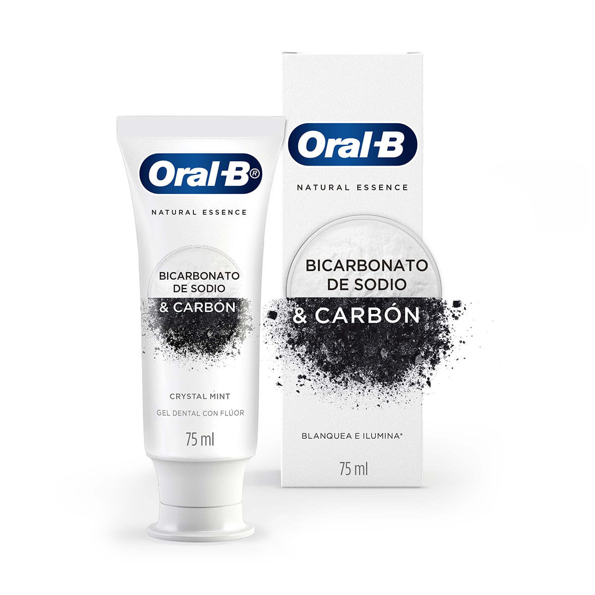 Crema Dental Oral-B Natural Essence Bicarbonato de Sodio y Carbón Tubo x 75 mL.