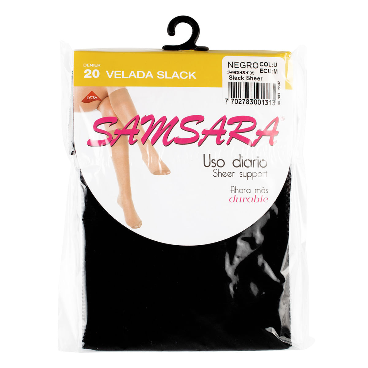 Medias Samsara Slack Negro Talla U Paquete x 1 Ud.