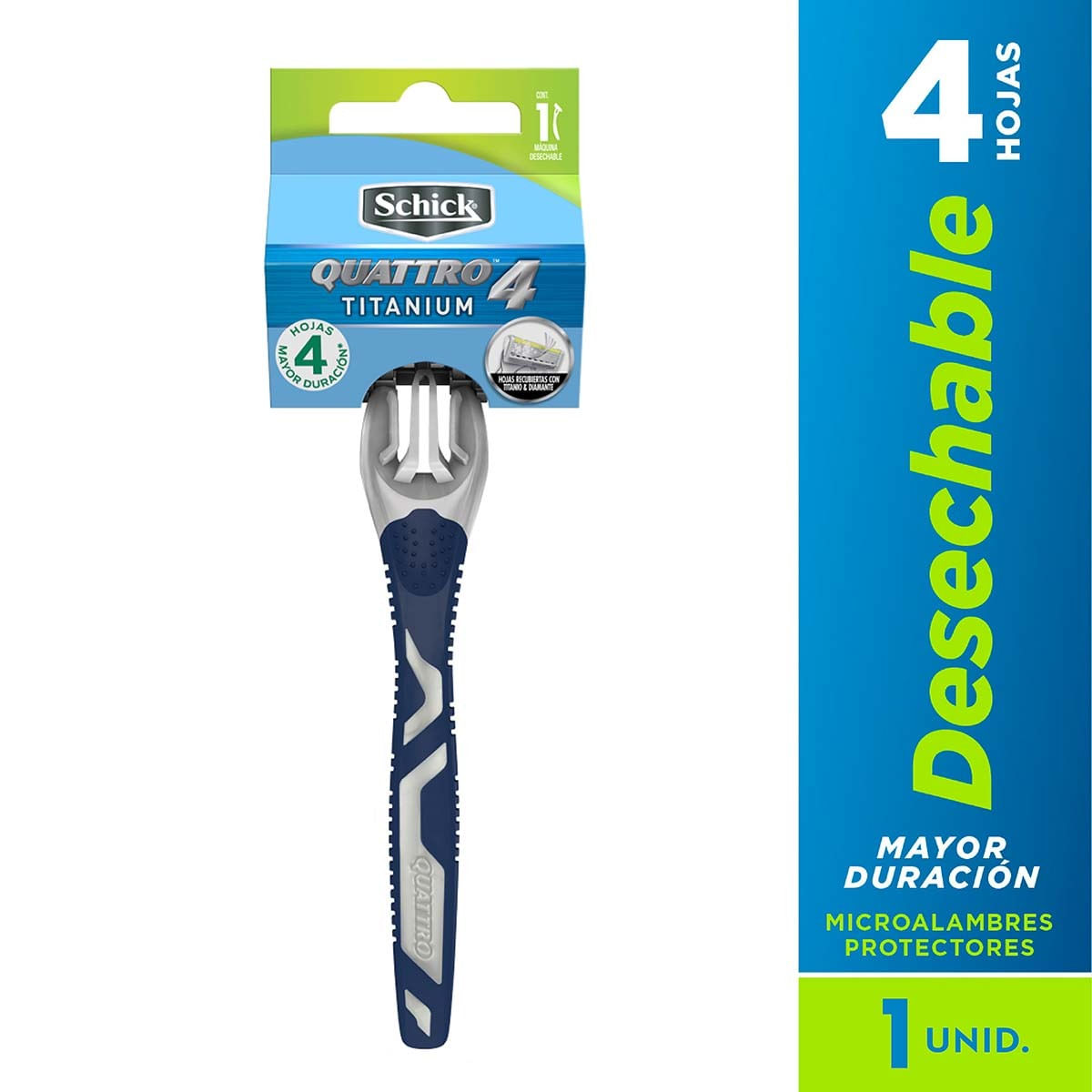 Maquina para Afeitar Schick Quattro 4 Titanium Sensitive Tira x 10 Uds
