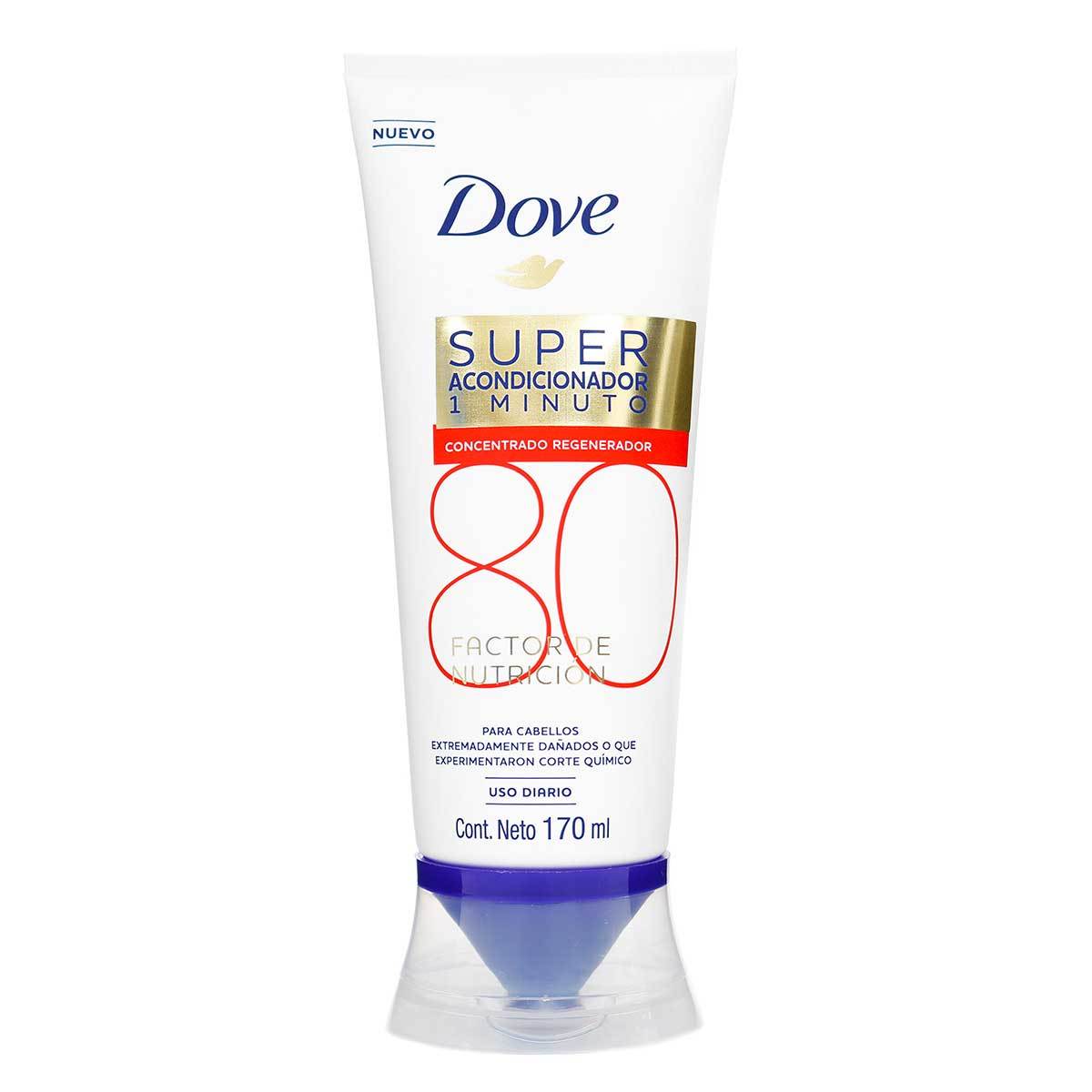 Super Acondicionador Dove 1 Minuto Factor Nutrición 80 x 170 mL.