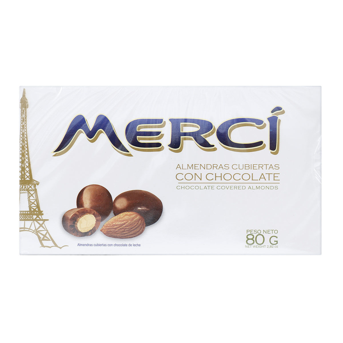 Almendras Mercí Cubiertas con Chocolate Estuche x 80 g.