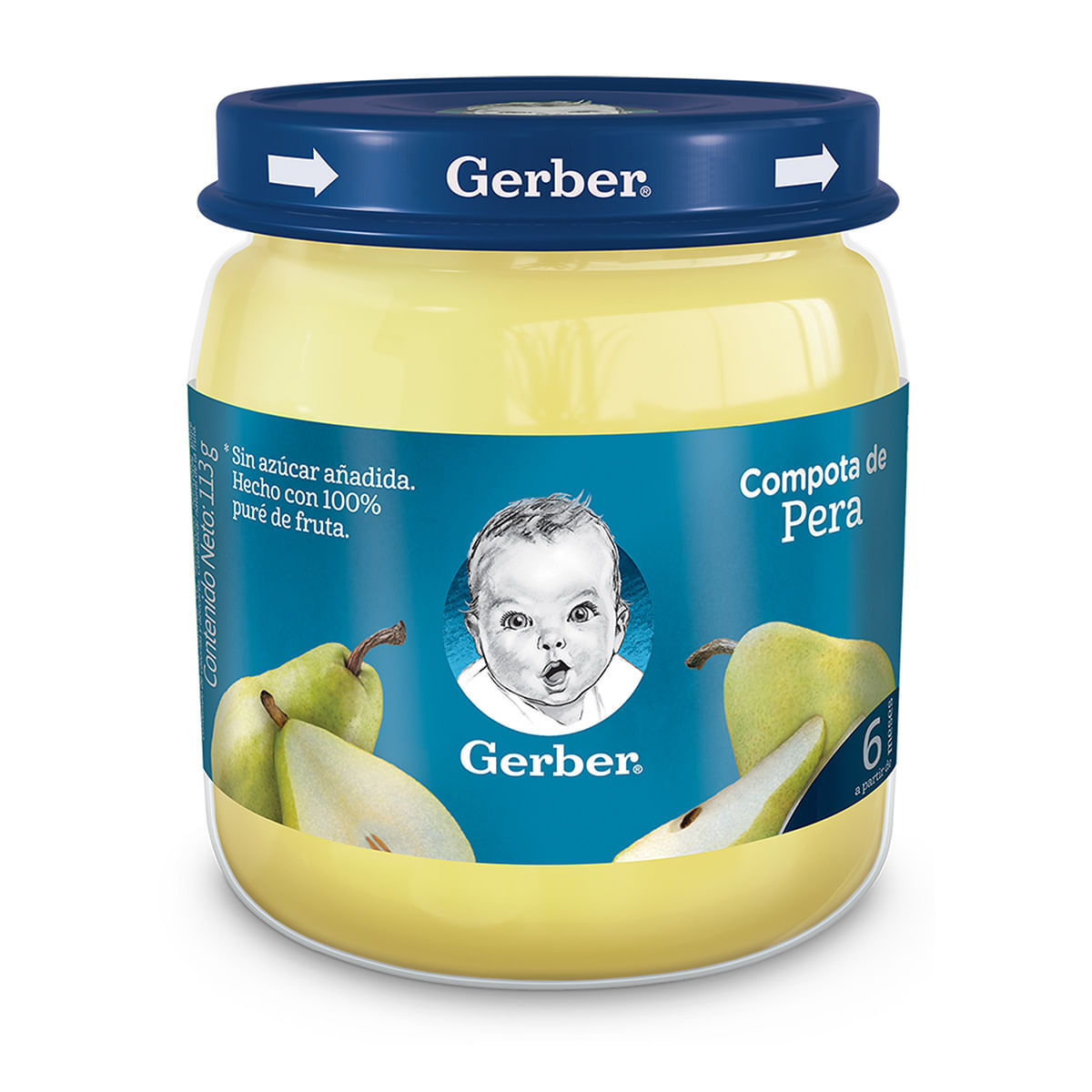 Compota Gerber Pera Frasco x 113 g.