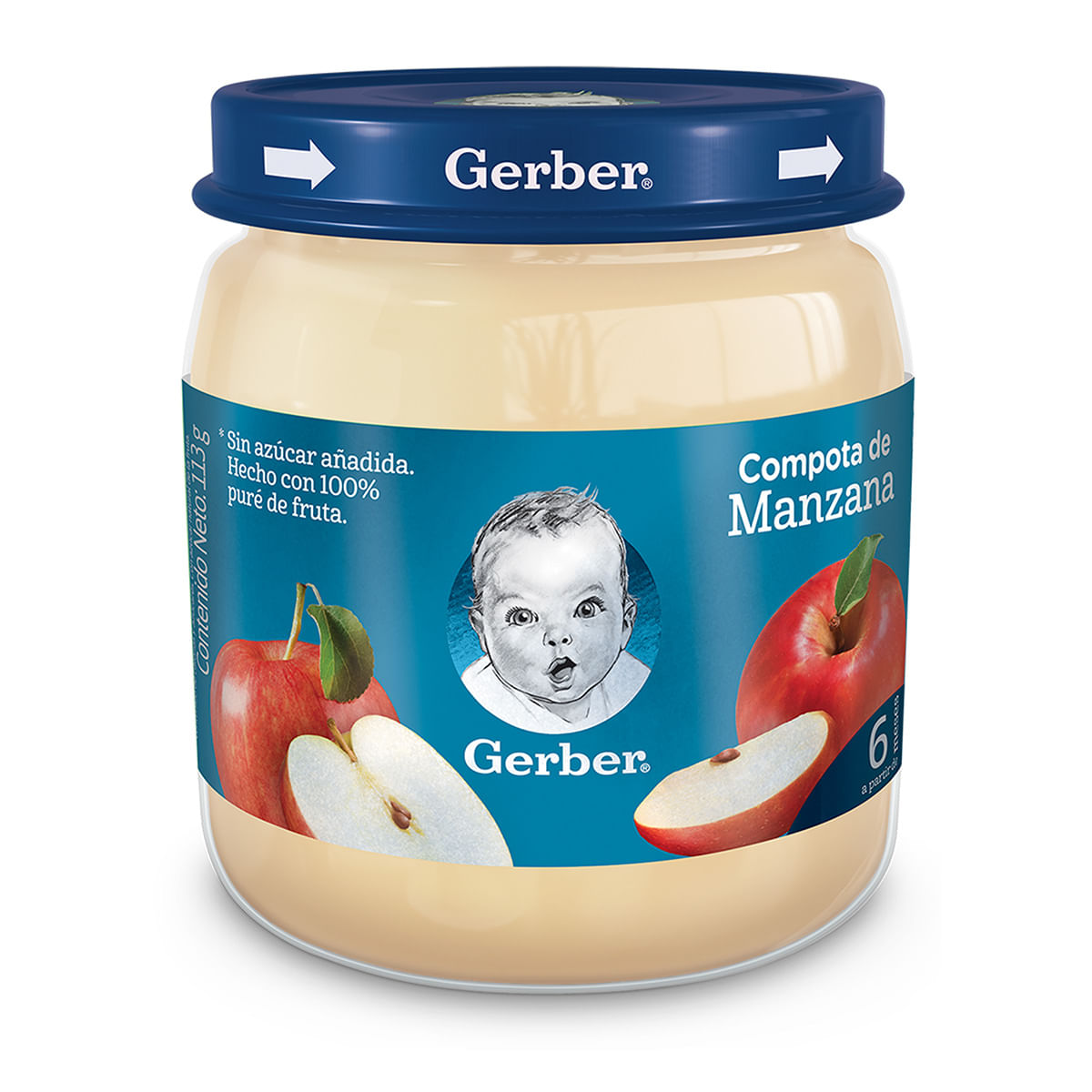 Compota Gerber Manzana Frasco x 113 g.