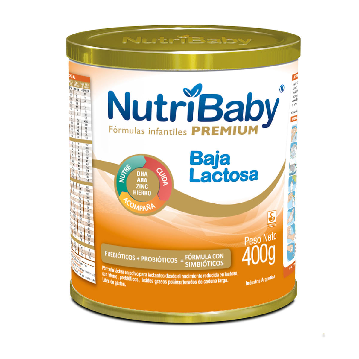 Fórmula Láctea Nutribaby Premium Baja Lactosa Polvo Tarro X 400 G.