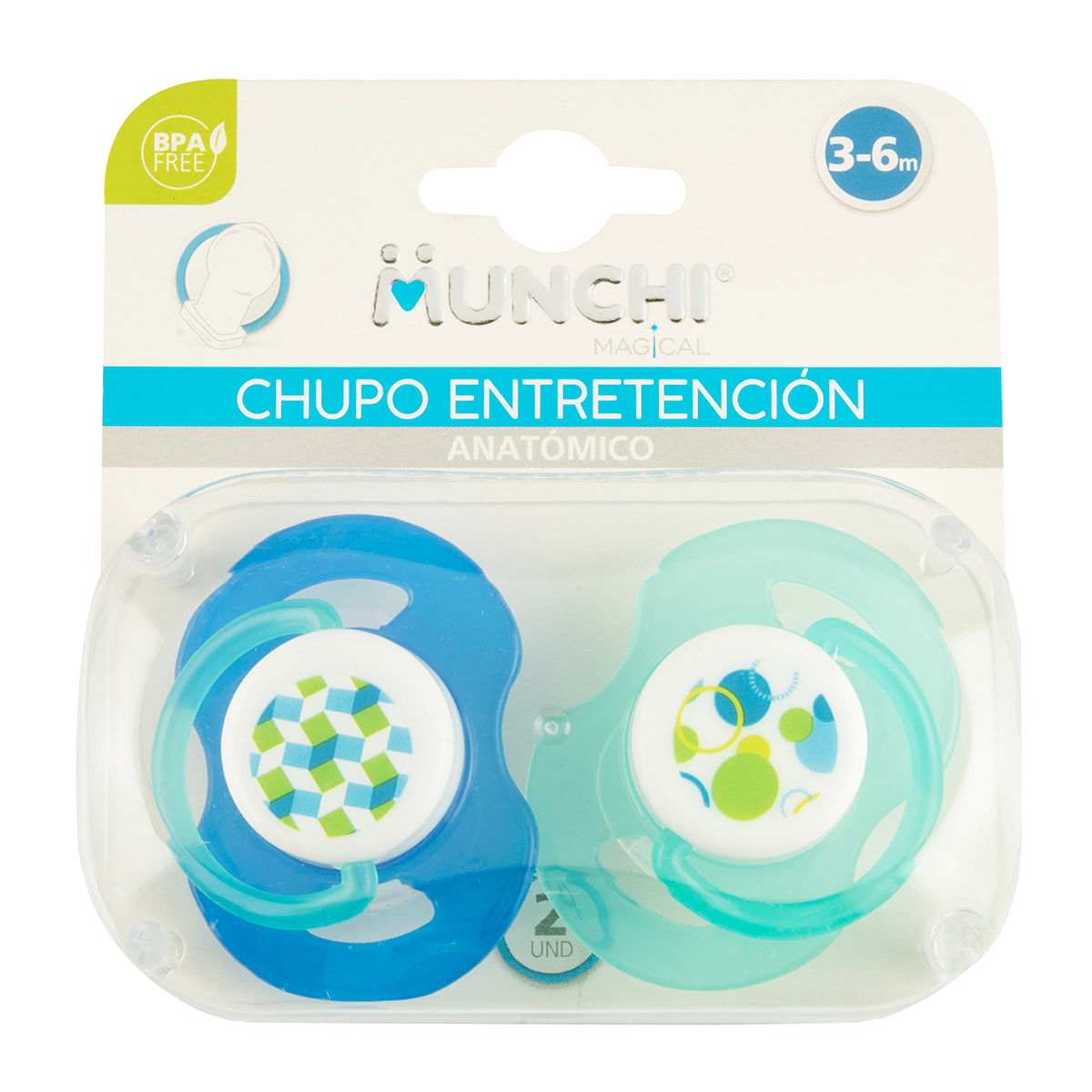 Chupo Anatómico Munchi Magical Entretención 3-6 Meses Blister x 2 Uds.