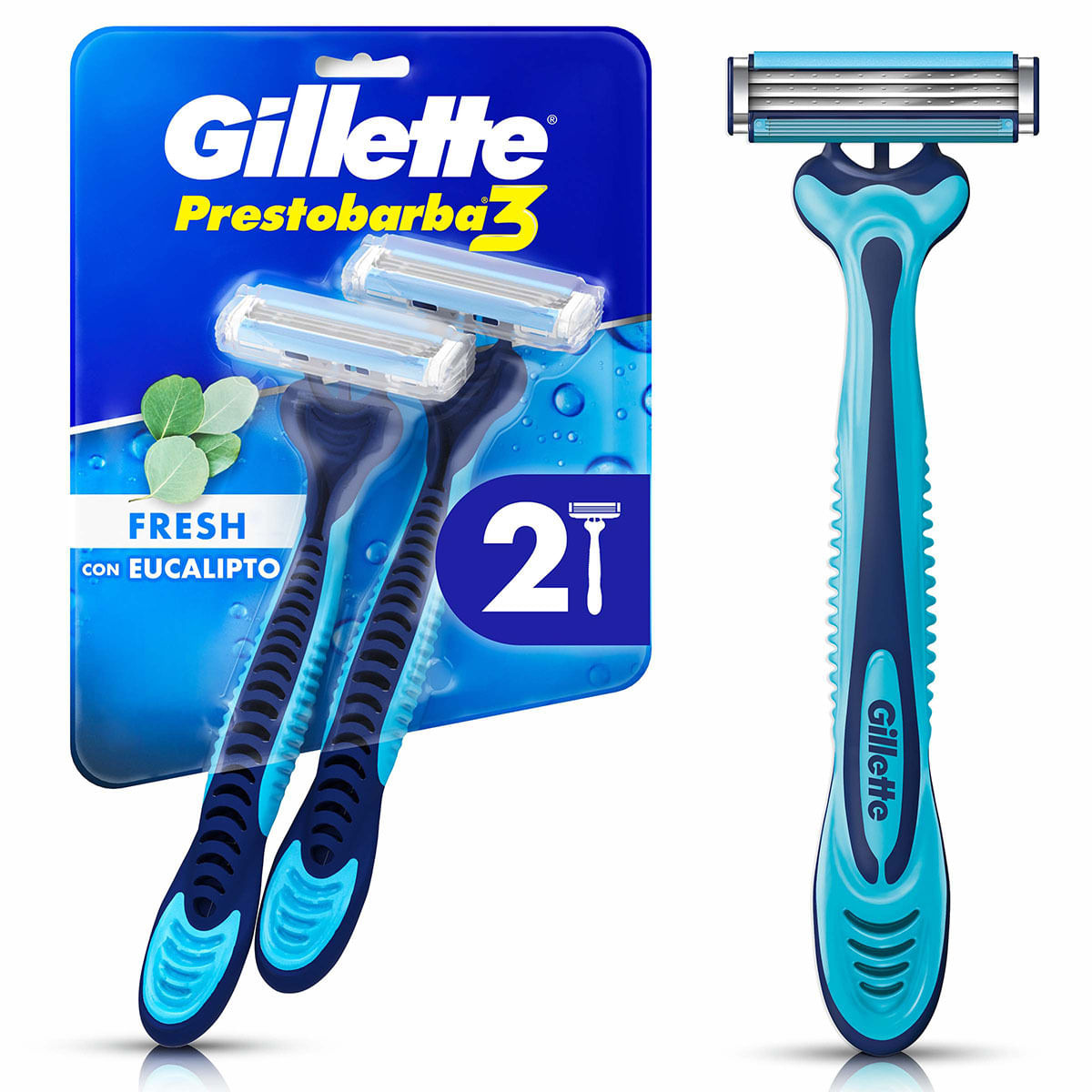 Máquina para Afeitar Gillette Prestobarba 3 Ice Blister x 2 Uds.