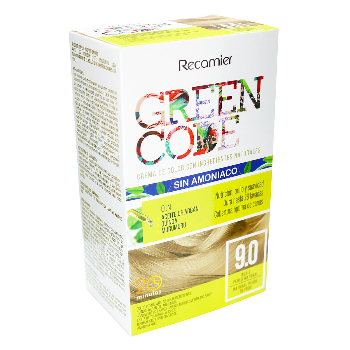 Crema de Color Green Code Kit 9.0 Rubio Perla Natural x Caja.