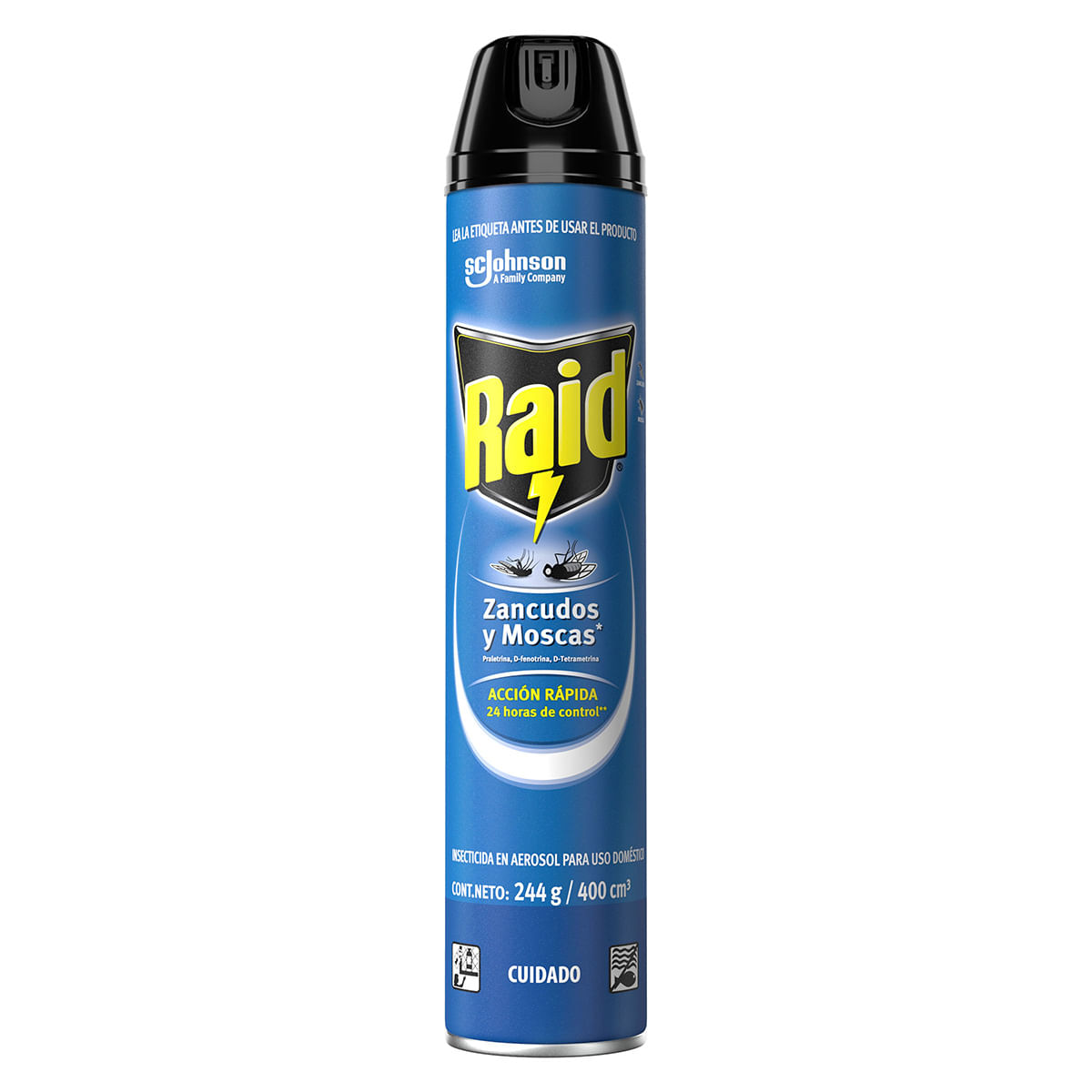 Insecticida Raid Zancudos Y Moscas Aerosol X 400 Ml.