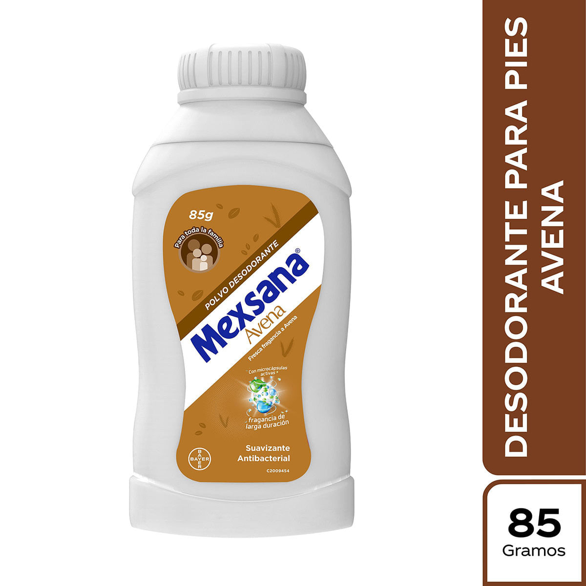 Talco Desodorante Mexsana Bayer Avena Frasco x 85 g.