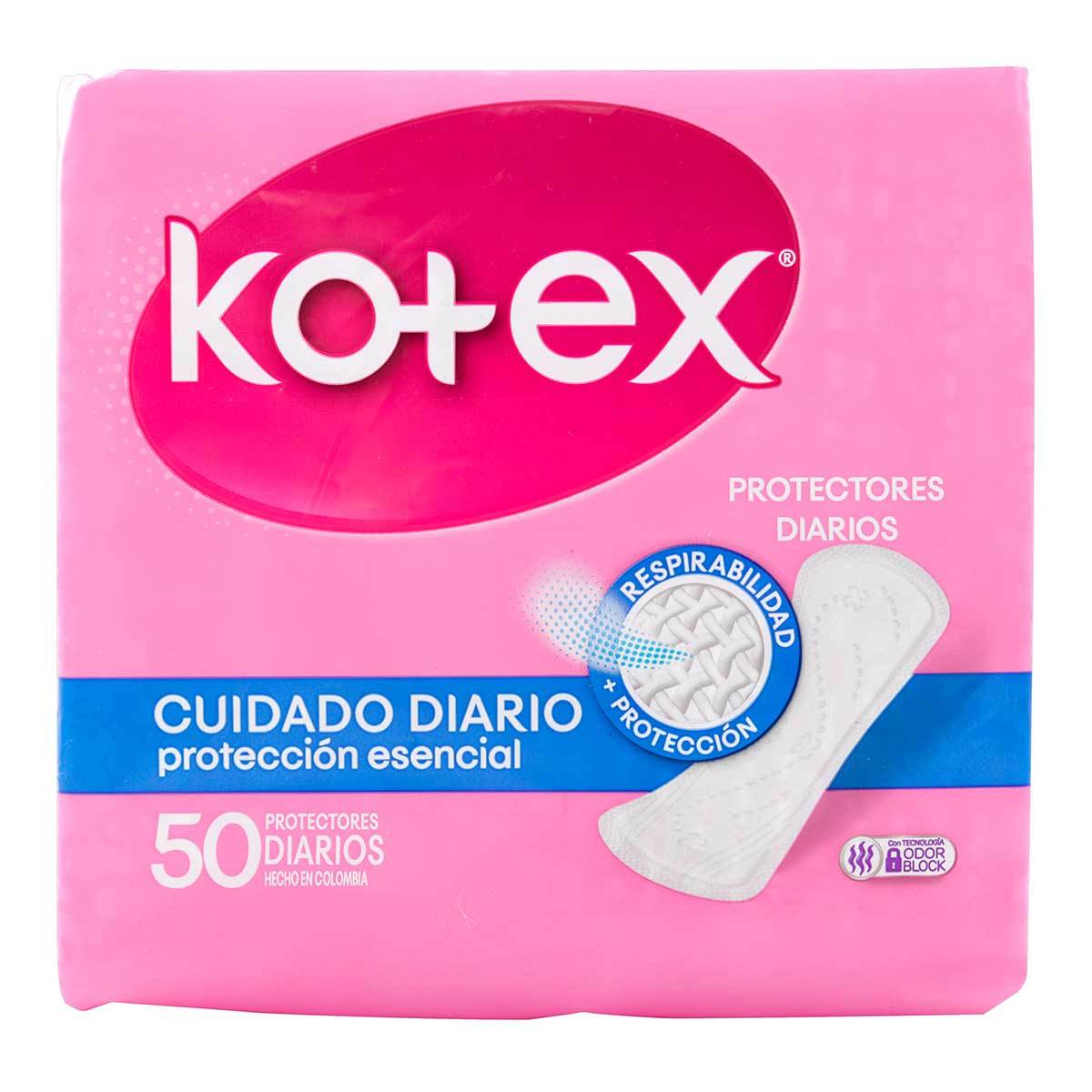 Protectores Diarios Kotex Cuidado Diario Paquete x 50 Uds.