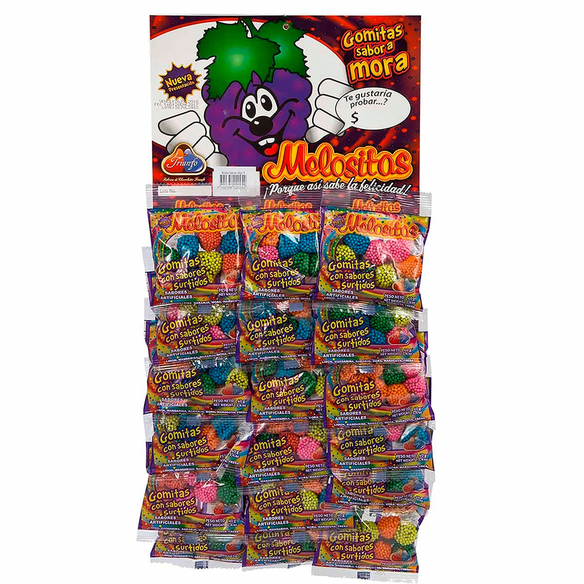 Gomas Melositas Mora Tira x 18 Uds