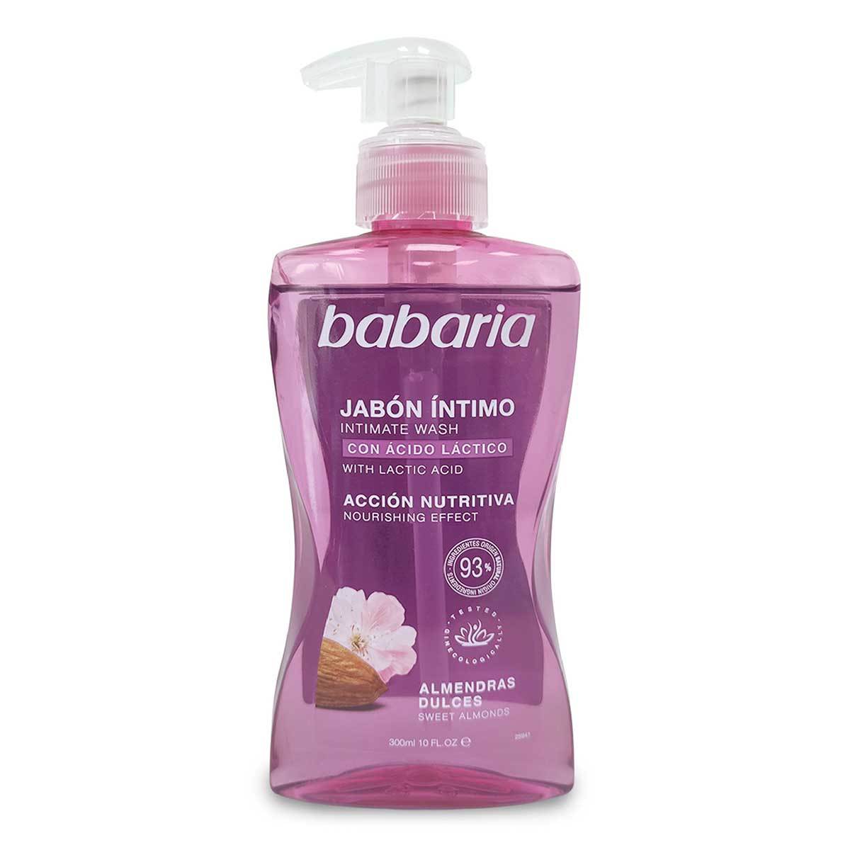 Jabón Líquido Íntimo Babaria Aceite De Almendras Frasco X 300 Ml.