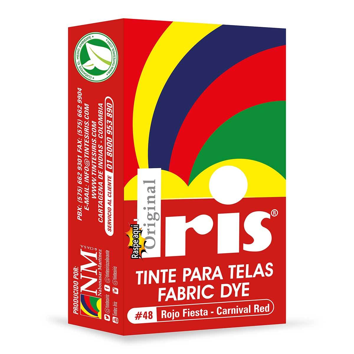 Tinte para Telas Iris N-48 Rojo Fiesta Caja x 9 g.