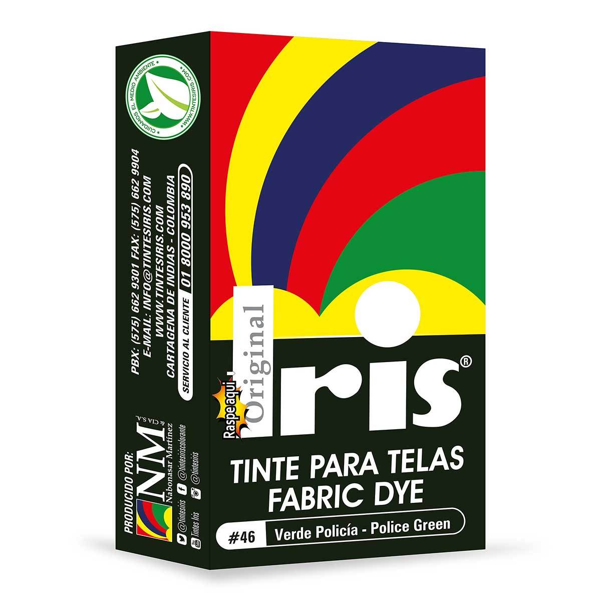 Tinte para Telas Iris N-46 Verde Policía Caja x 9 g.