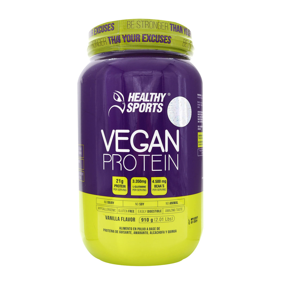 Proteína Vegan Protein Healthy Sports Vainilla Frasco X 910 G.