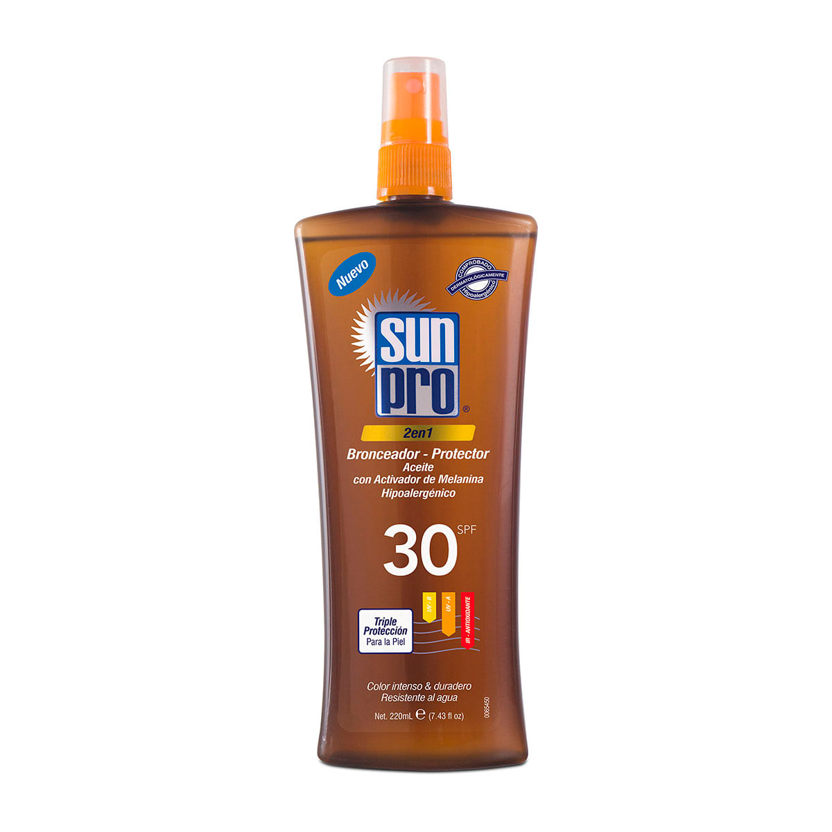 Bronceador Protector Sun Pro Aceite Spf 30 2 En 1 Frasco X 220 Ml.