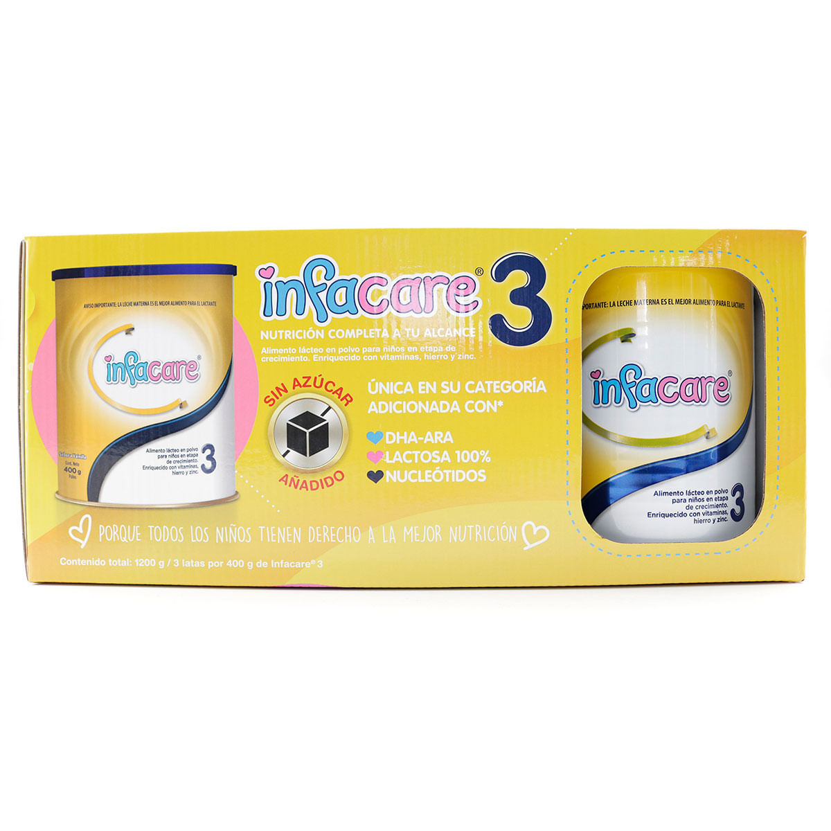 Alimento Lácteo Infacare 3 Vainilla Polvo Caja X 1200 G Tripack.
