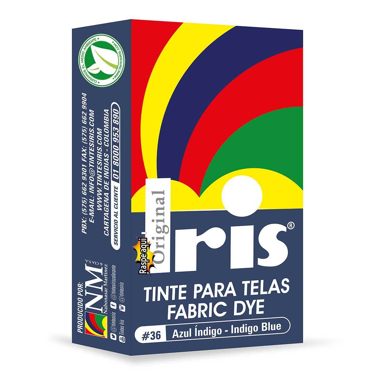 Tinte para Telas Iris N-36 Azul Índigo Caja x 9 g.