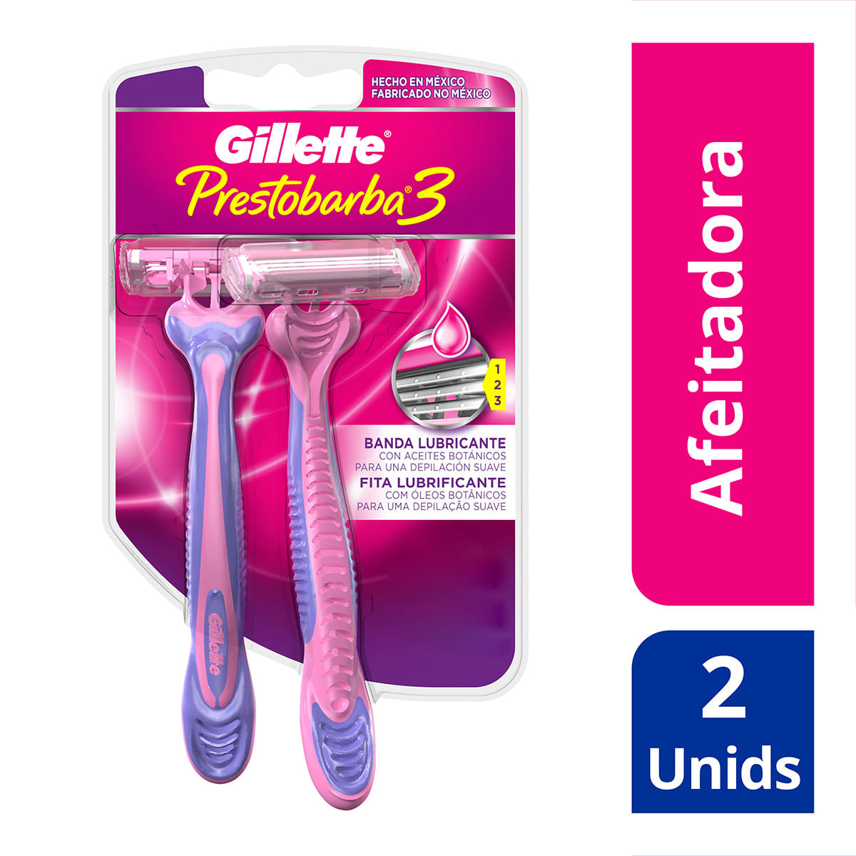 Máquina Para Afeitar Gillette Prestobarba 3 Mujer Blister x 2 Uds.