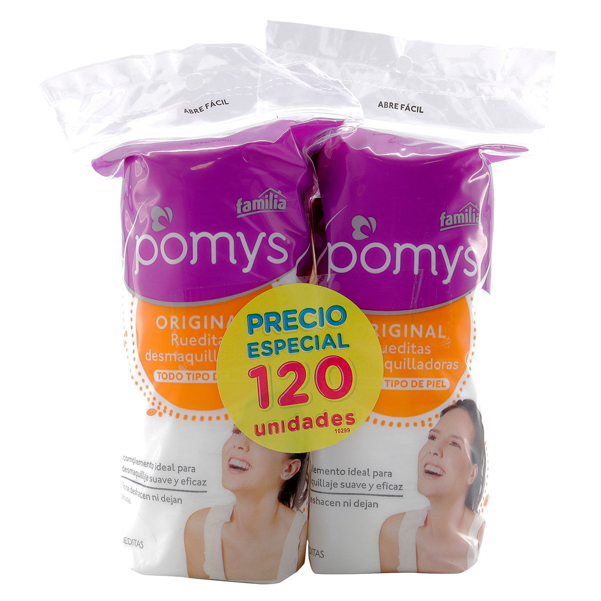 Rueditas Desmaquilladoras Pomys Original x 60 Uds x 2 Paquetes Precio Especial