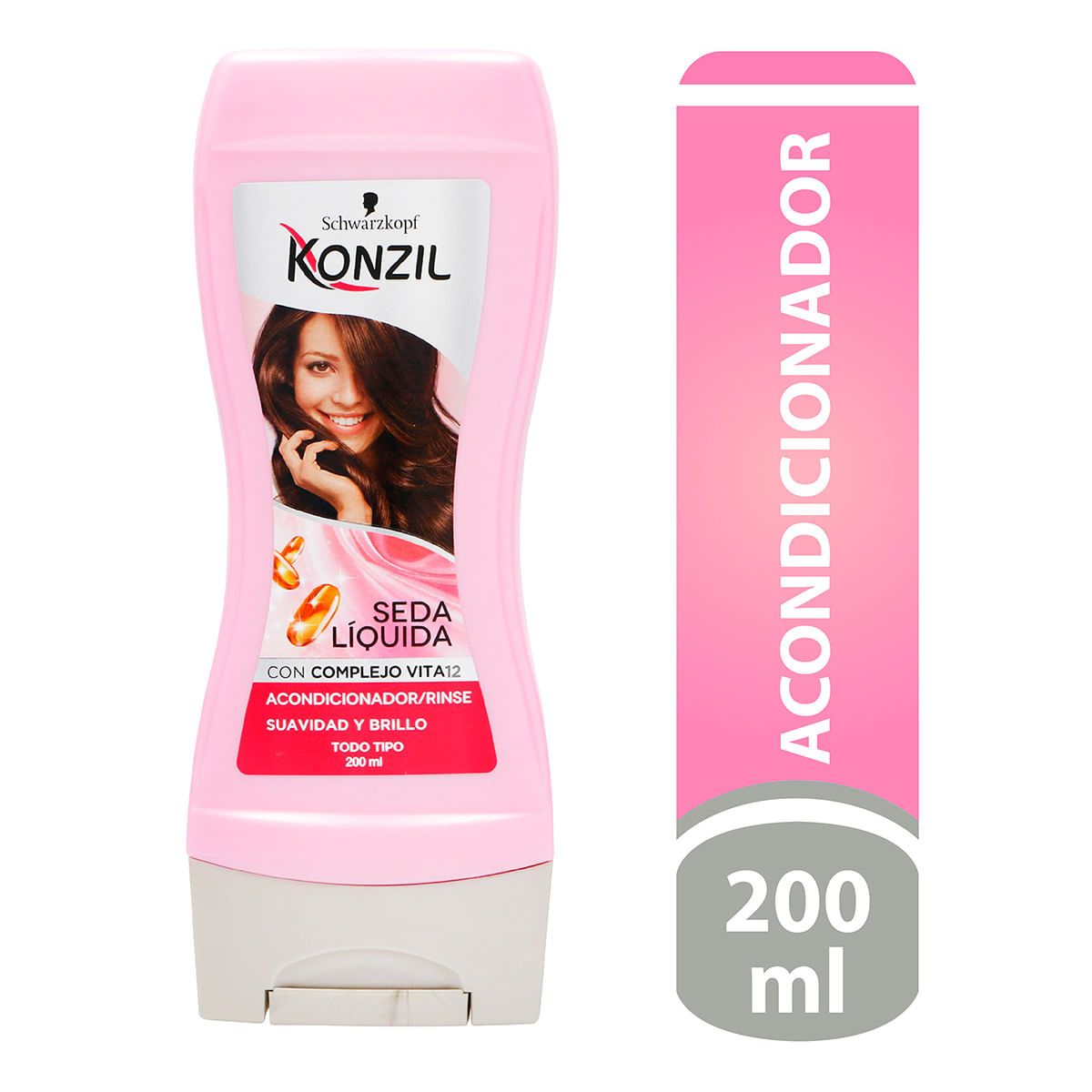 Acondicionador Schwarzkopf Konzil Seda Líquida Frasco x 200 mL.
