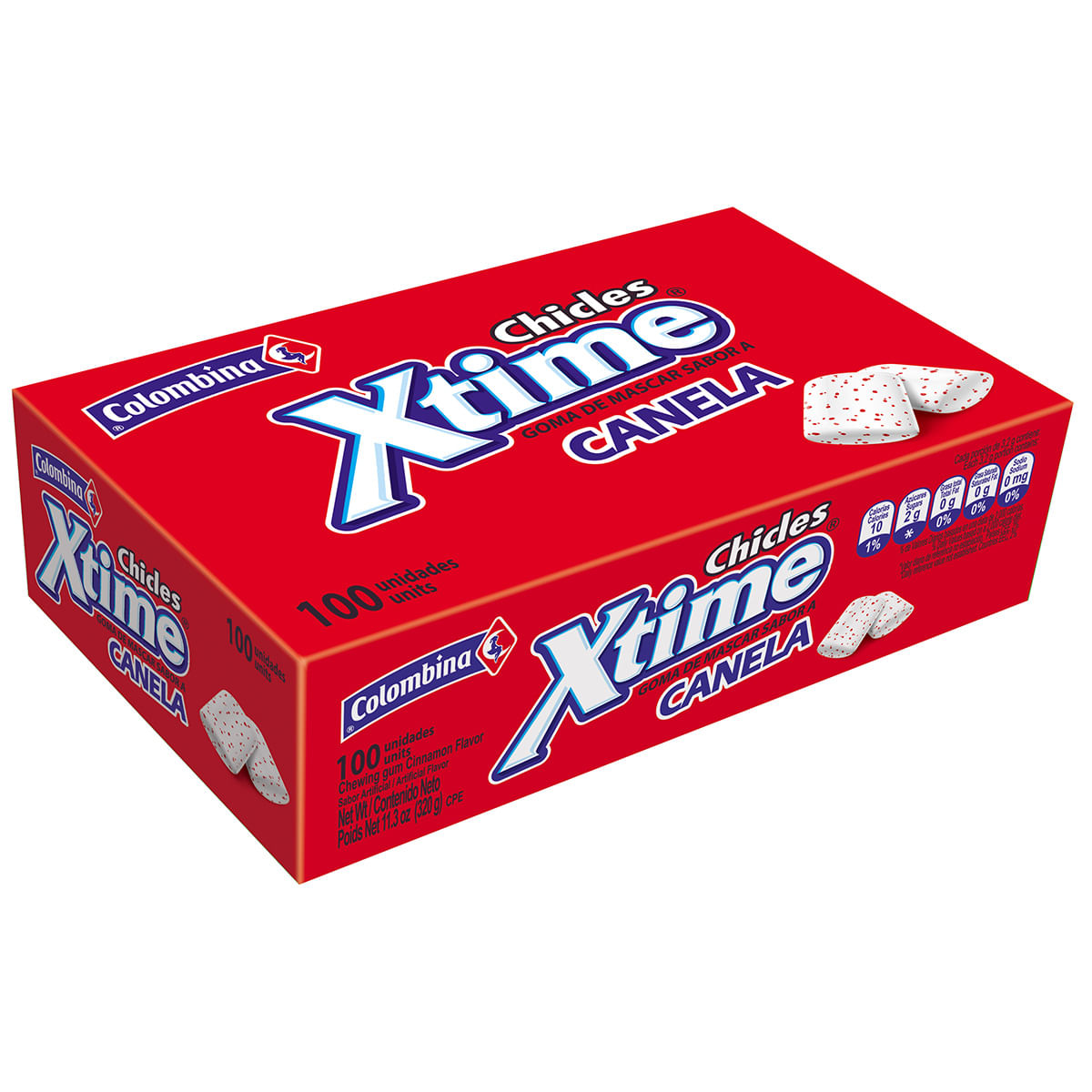 Chicles Xtime Canela Caja X 320 G X 100 Uds.