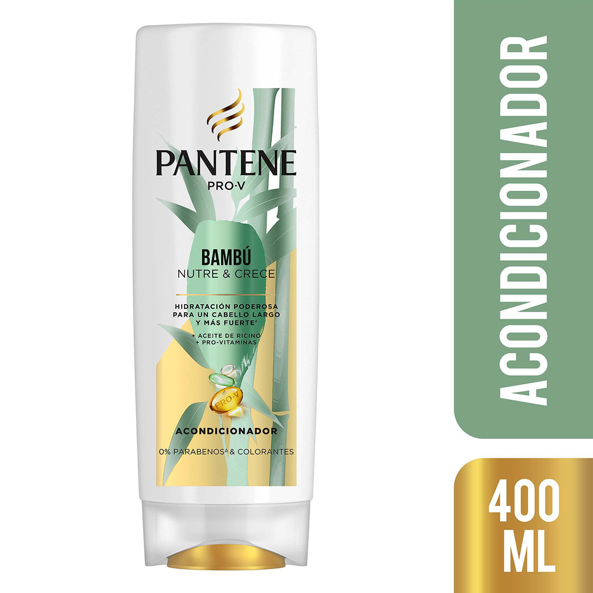 Acondicionador Pantene Pro-V Nutre y Crece Bambú Frasco x 400 mL.
