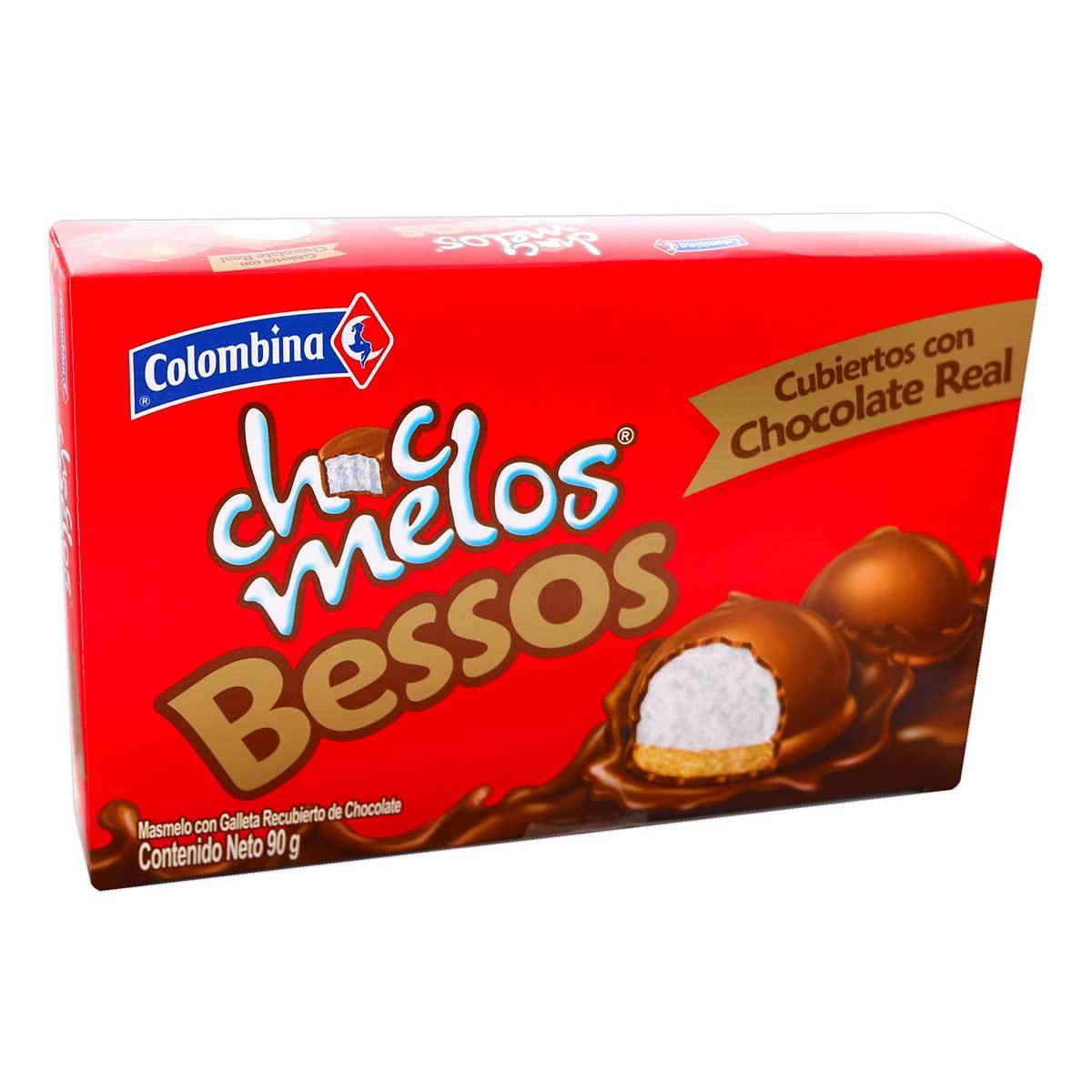 Masmelos Chocmelos Bessos Cubiertos con Chocolate Caja x 6 Uds.