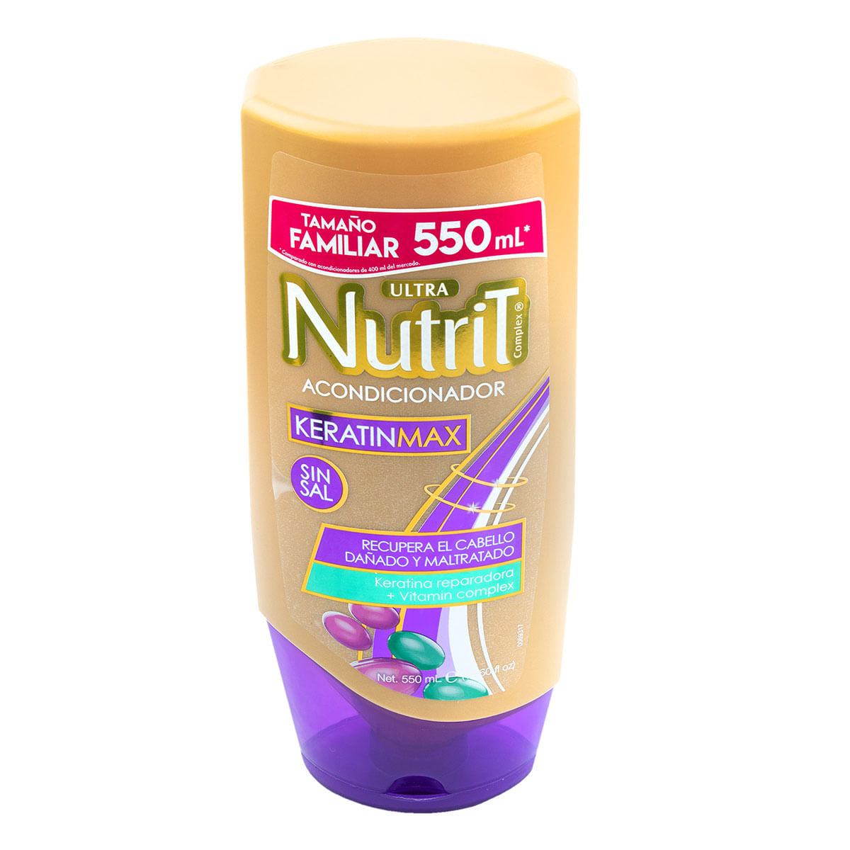 Acondicionador Ultra Nutrit Keratin Max Frasco x 550 mL Súper Contenido.