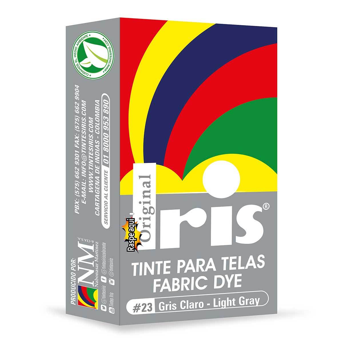 Tinte para Telas Iris Fabric Dye # 23 Gris Claro Caja x 9 g.