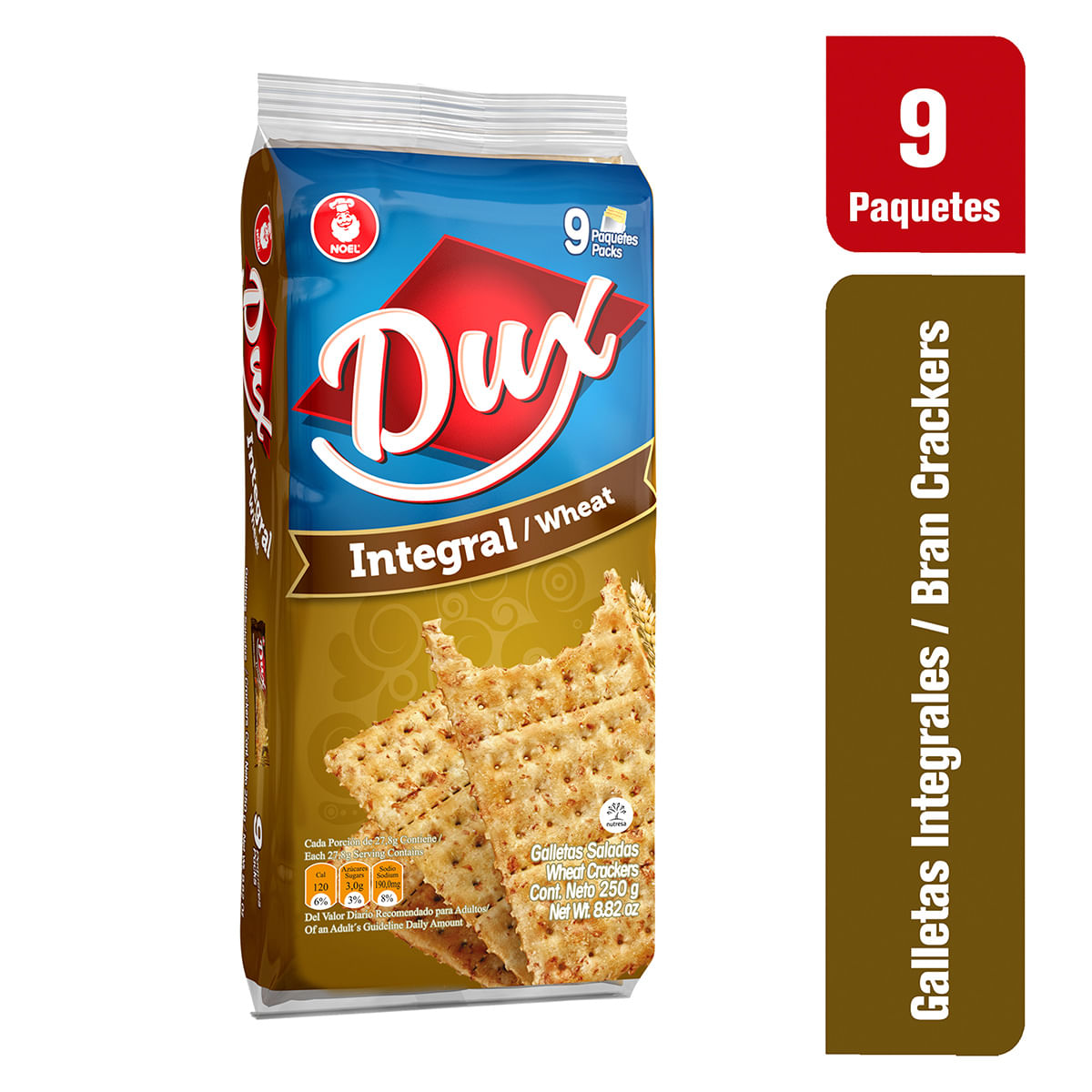 Galletas Dux Noel Integral Paquete x 250 g x 9 Uds.
