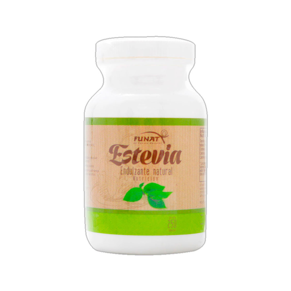 Endulzante Natural Estevia Funat Frasco X 250 Tabletas.